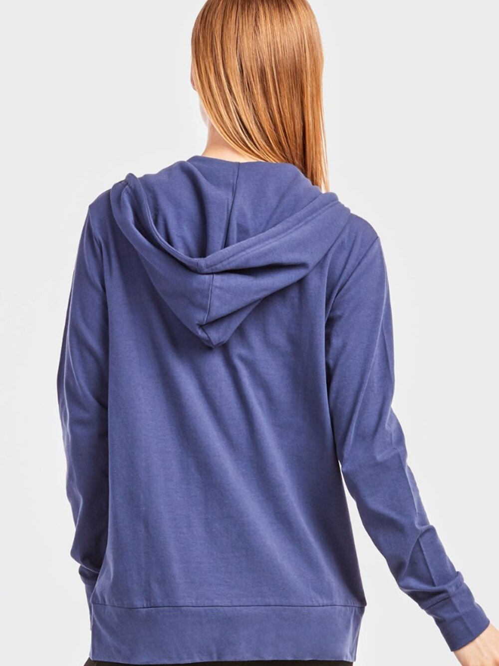 $10 SALE Women's Cotton Blend Lightweight Zip Up Hoodie Sweater HDC7000 Denim - Picture 3 of 4